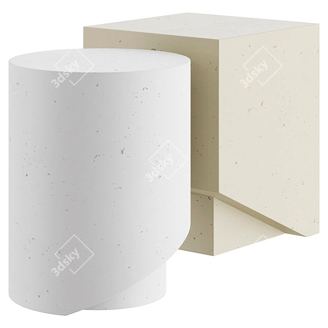  Geometric Minimalist Side Table 3D model image 2