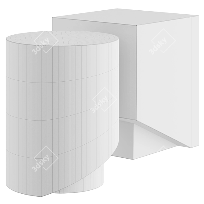  Geometric Minimalist Side Table 3D model image 3