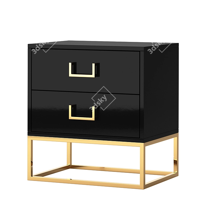 Modern Black Side Table 3D model image 1