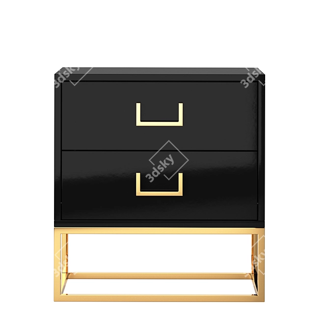 Modern Black Side Table 3D model image 2