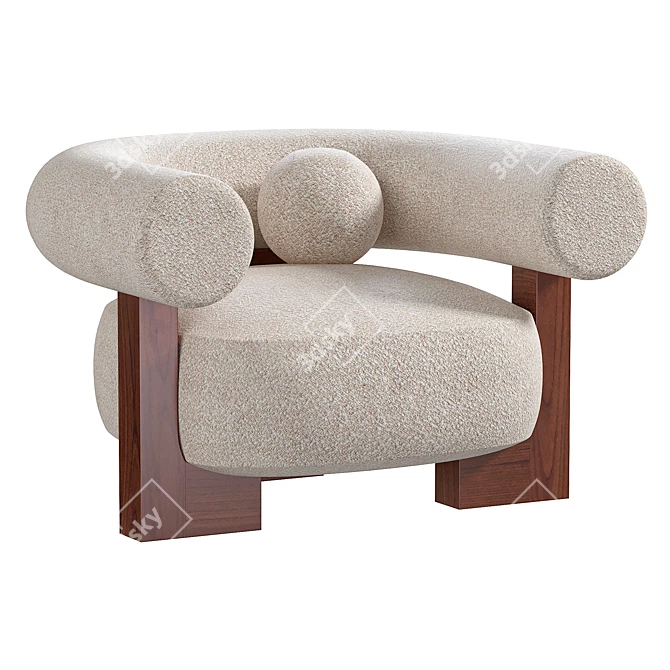 Modern Cassete Armchair 3D Model 3D model image 1