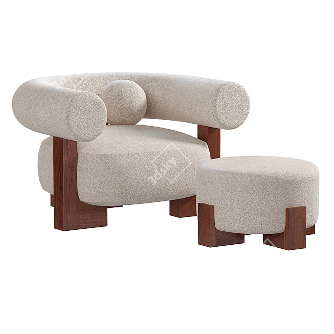 Modern Cassete Armchair 3D Model 3D model image 3