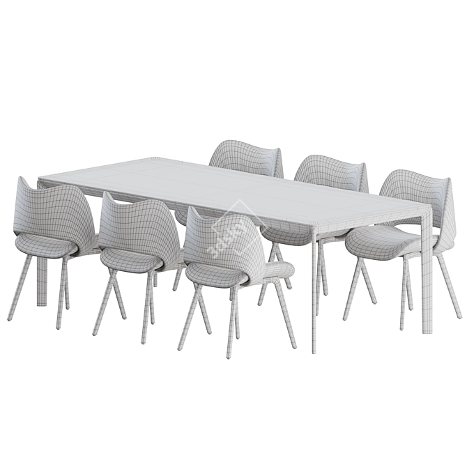 Elegant Poltrona Frau Dining Set 3D model image 3