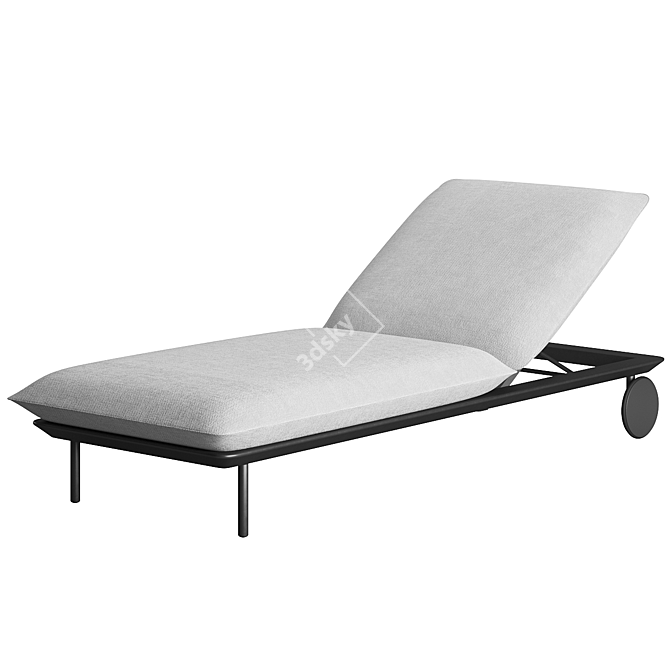 Indulgent Comfort Lounger with Side Table 3D model image 1