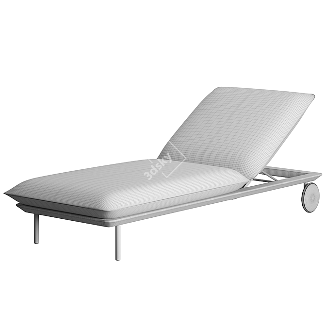 Indulgent Comfort Lounger with Side Table 3D model image 5