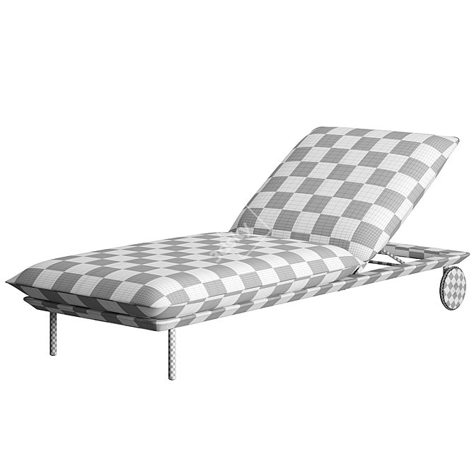 Indulgent Comfort Lounger with Side Table 3D model image 6