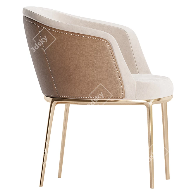 Sleek Modern Dining Chair Set 3D model image 2