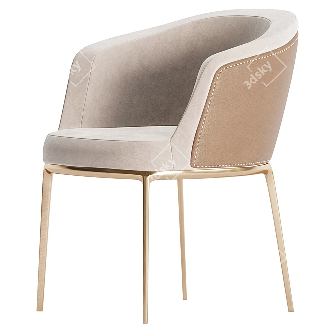 Sleek Modern Dining Chair Set 3D model image 4