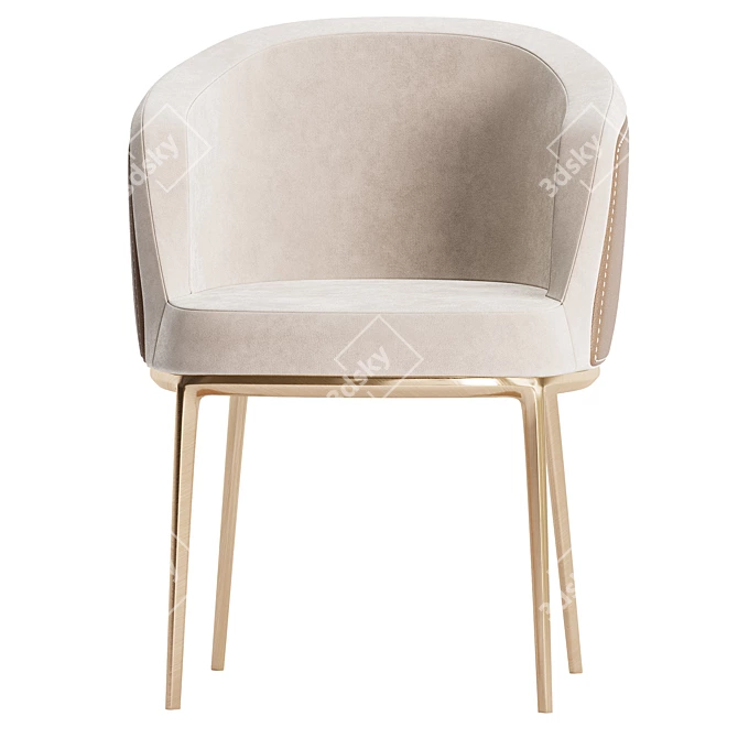 Sleek Modern Dining Chair Set 3D model image 5