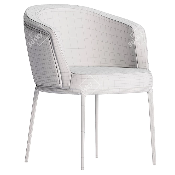 Sleek Modern Dining Chair Set 3D model image 6