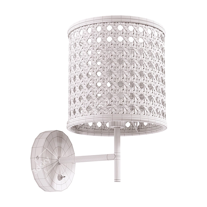 GRIZZANA Metal & Woven Wall Lamp 3D model image 2