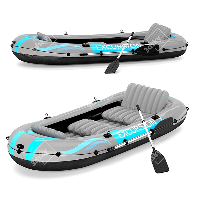 5-Person Inflatable Boat, Lightweight & Compact 3D model image 1