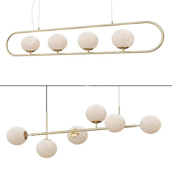 Elegant Pendant Lighting Set 3D model image 1