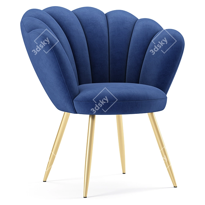 Luxurious Vivian Velvet Cocktail Chair 3D model image 2