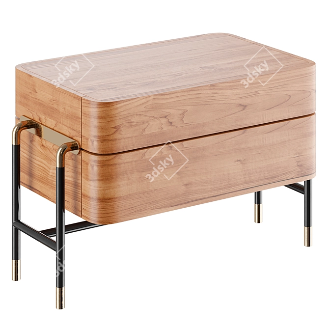 Sleek Modern Bennett Nightstand 3D model image 1
