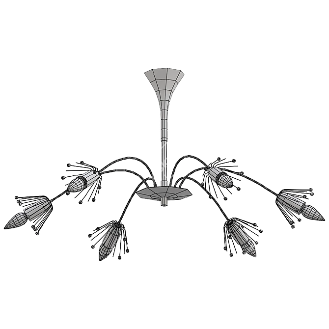 Emil Stejnar Snowflake Pendant Chandelier 3D model image 2