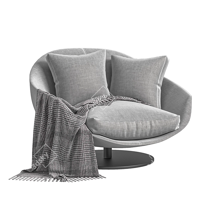 AVI Fabric Armchair with Swivel 3D model image 4