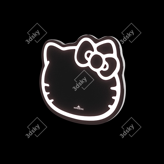 Colorful Hello Kitty LED Mirror 3D model image 2