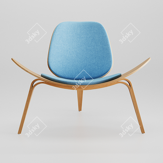 Designer Shell Cosmo Upholstered Chair 3D model image 3