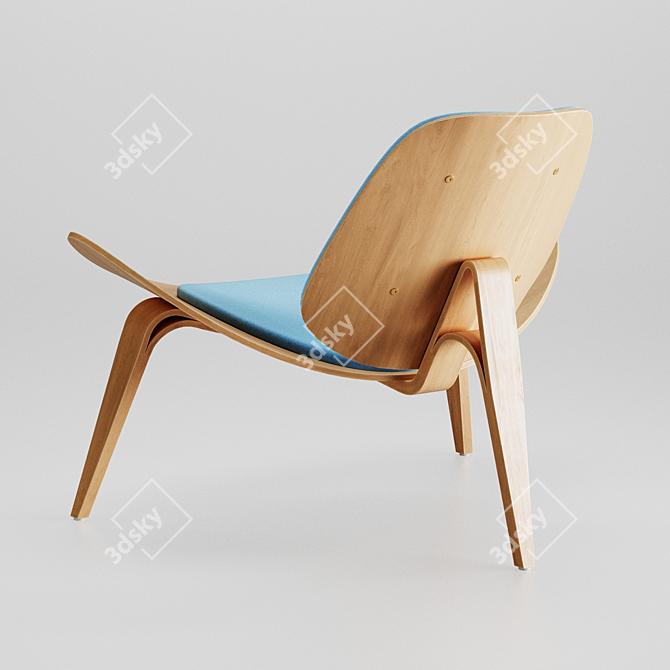 Designer Shell Cosmo Upholstered Chair 3D model image 4