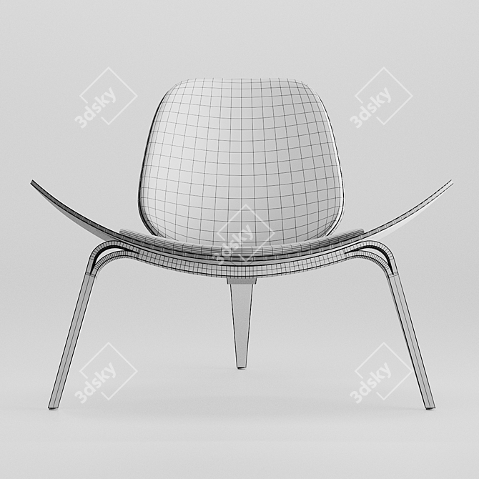 Designer Shell Cosmo Upholstered Chair 3D model image 6