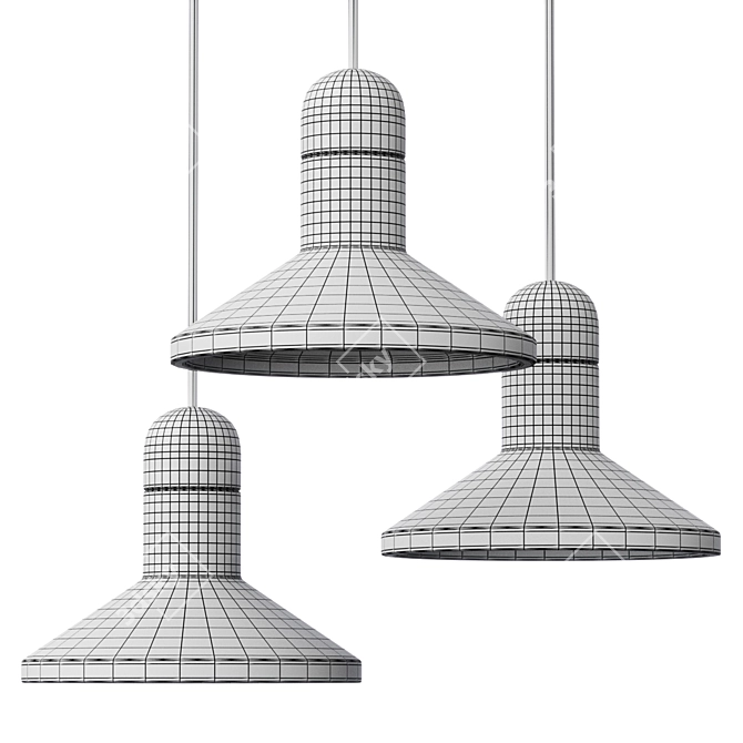 Black Stone & Marble Pendant Lamp 3D model image 2
