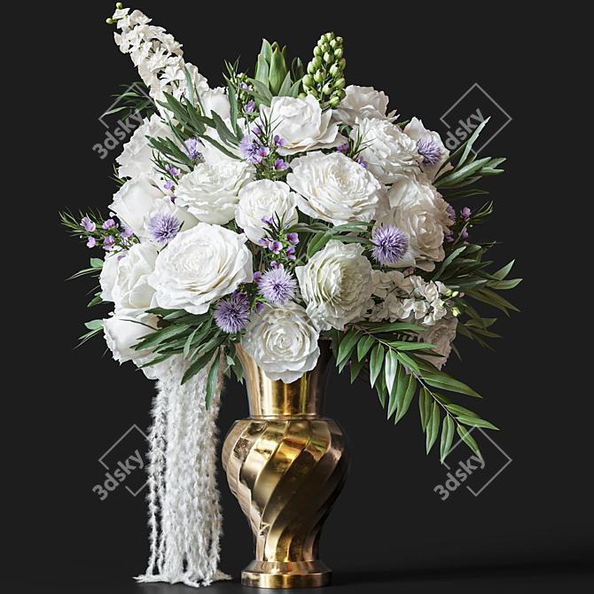 Elegant Floral Bouquet Decoration Set 3D model image 1