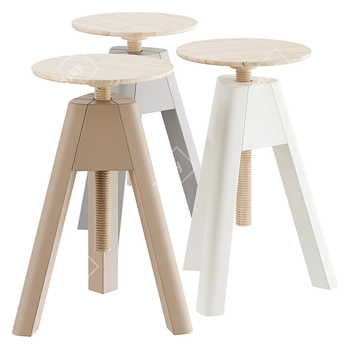 Adjustable Height Vitos Stool 3D model image 1