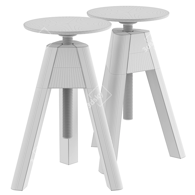 Adjustable Height Vitos Stool 3D model image 4