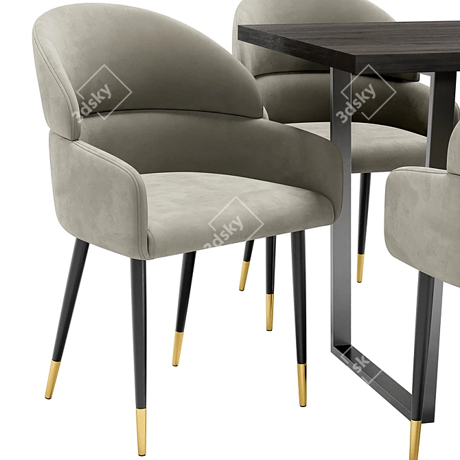 Berkeley Dining Chair and Patika Table 3D model image 4