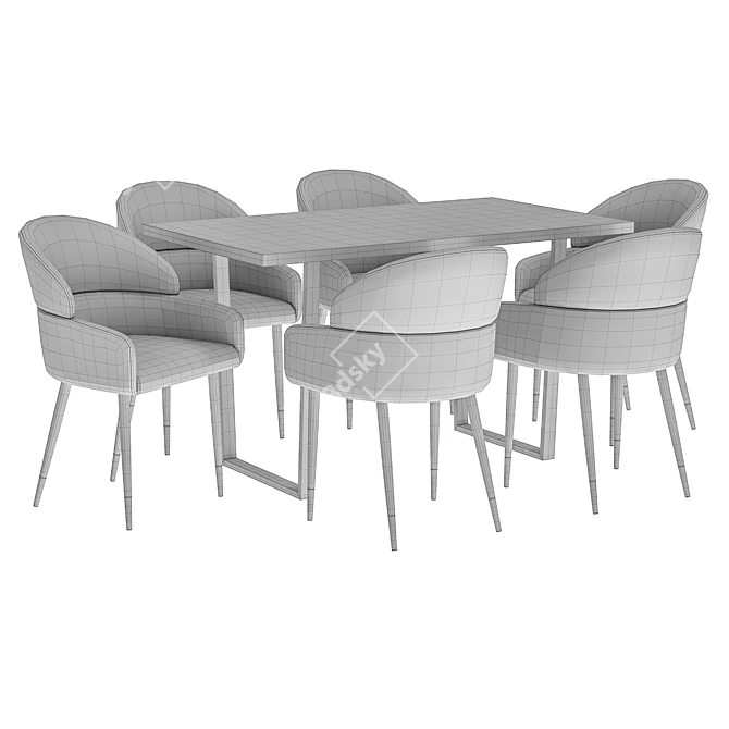 Berkeley Dining Chair and Patika Table 3D model image 5