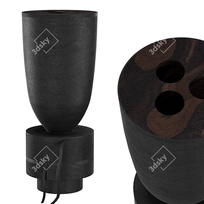 Handcrafted Leather Vase Arno Declercq 3D model image 1