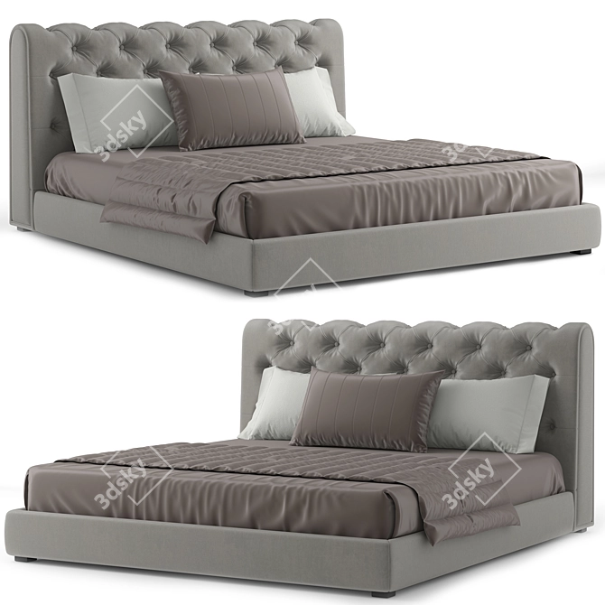 Modern Tudor Bed 3D Model 3D model image 2