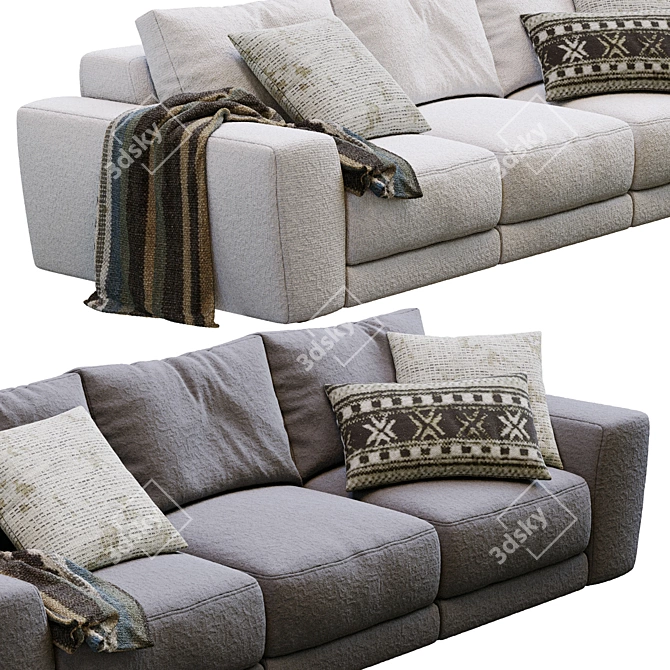 Jesse Pasha 3-Seater Sofa Model 3D model image 2