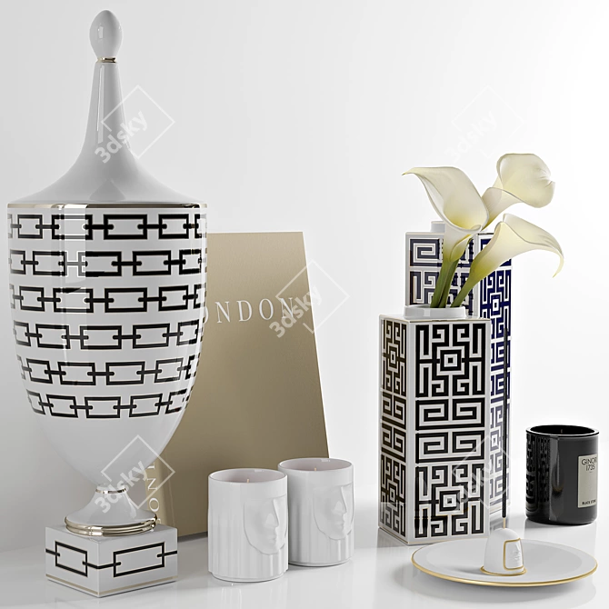 Ginori Decor Set: Luxury Vases & Figurines 3D model image 2