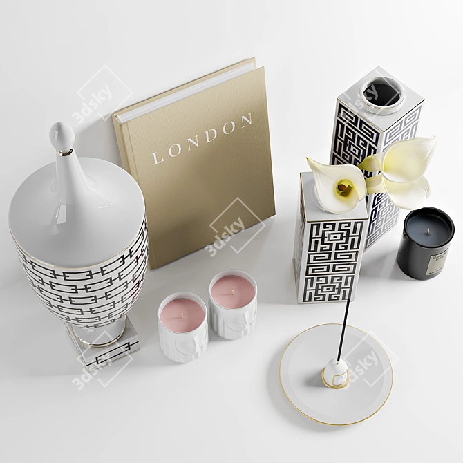 Ginori Decor Set: Luxury Vases & Figurines 3D model image 5