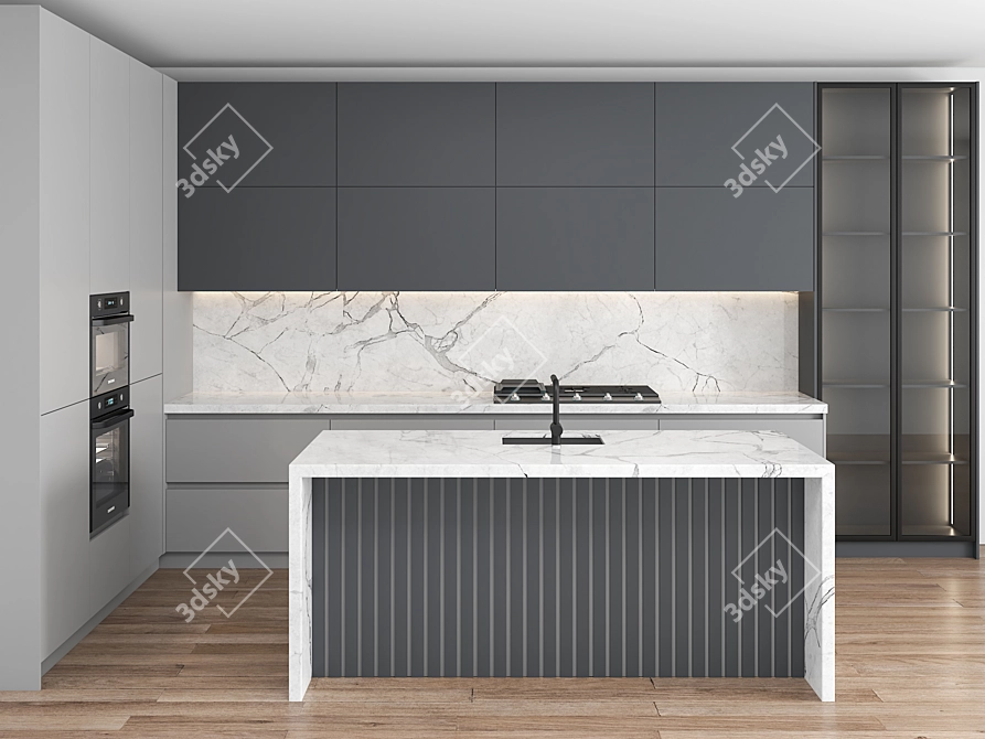 Contemporary Chef's Dream Kitchen 3D model image 2