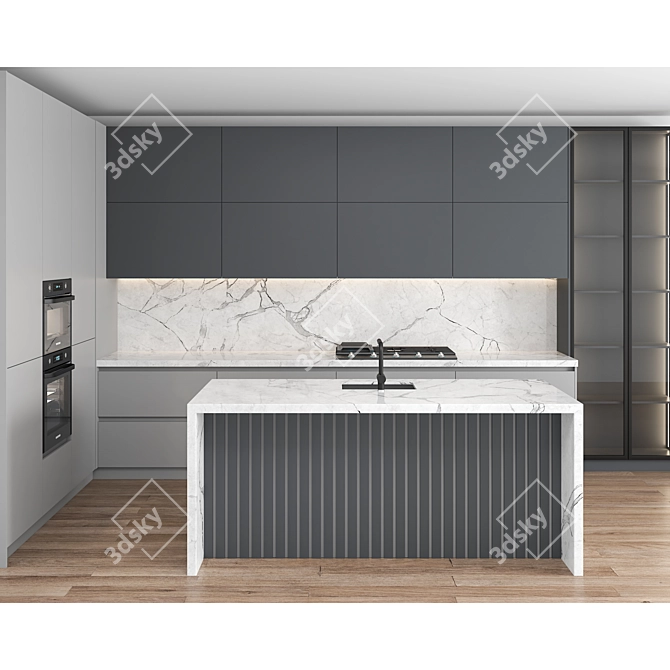 Contemporary Chef's Dream Kitchen 3D model image 9