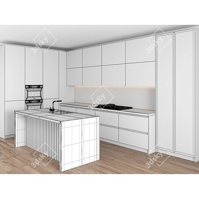 Contemporary Chef's Dream Kitchen 3D model image 10