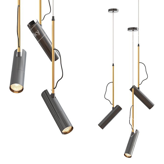  Sleek Tube Pendant Light 3D model image 1