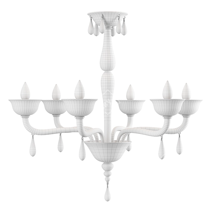 Venetian Glass Green Chandelier Beauty 3D model image 2