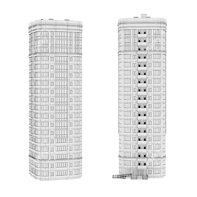 Multi-Apartment Residential Building 3D model image 2