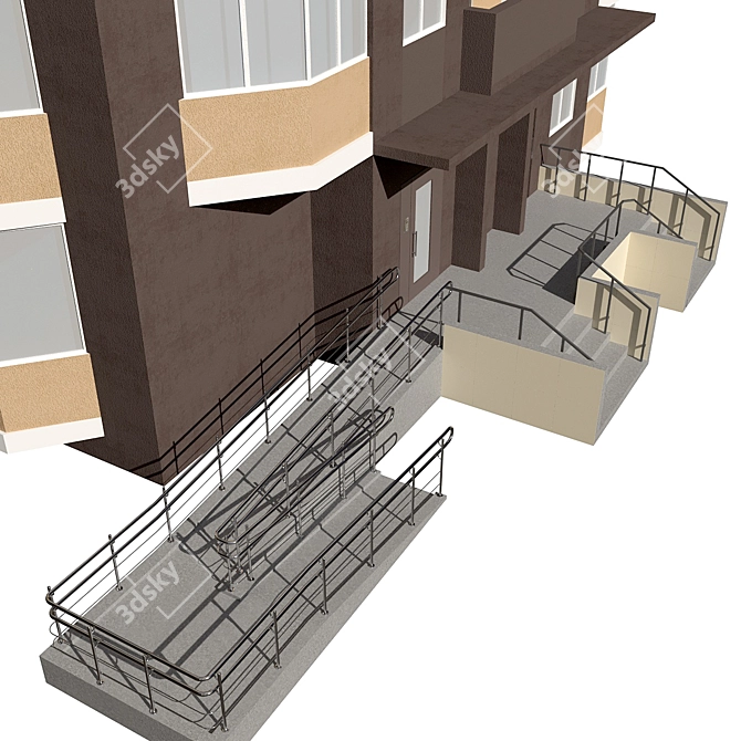 Multi-Apartment Residential Building 3D model image 5