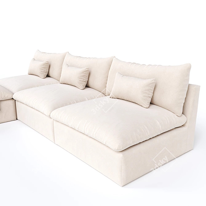 Elegant Aria Grande Sectional Sofa 3D model image 2