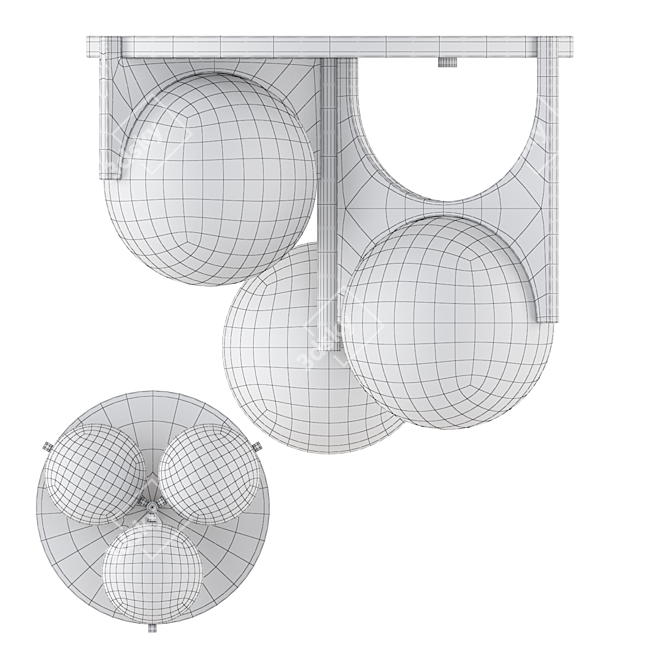 Frida Glass Globe Ceiling Lights 3D model image 3