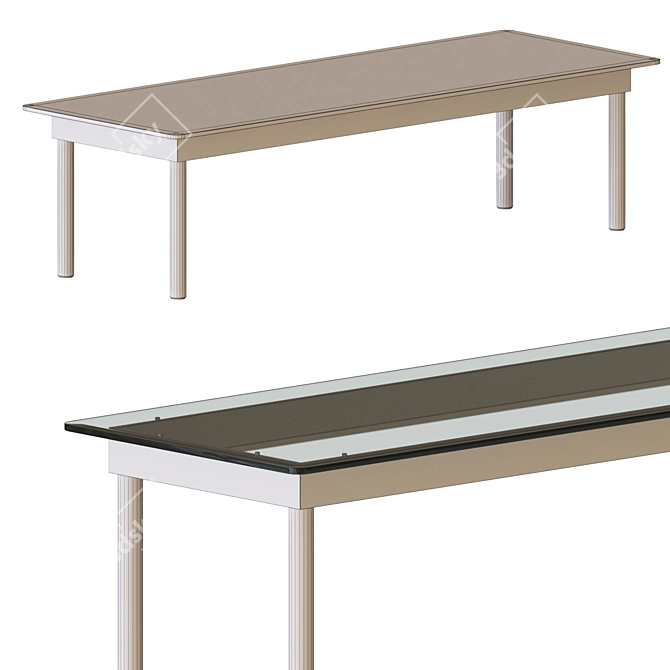 Modern Rectangular Kofi Table 140cm 3D model image 5