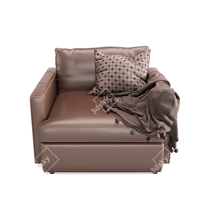 Luxury Leather Lounge Chair 3D model image 2