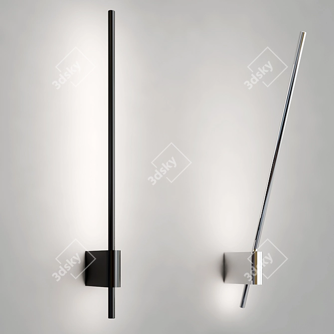 Adjustable Ax-LED Wall Lamp 3D model image 2