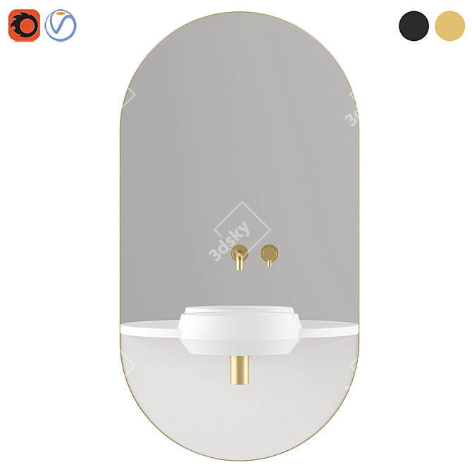 Arco Vanity Unit Ex.t 3D model image 4