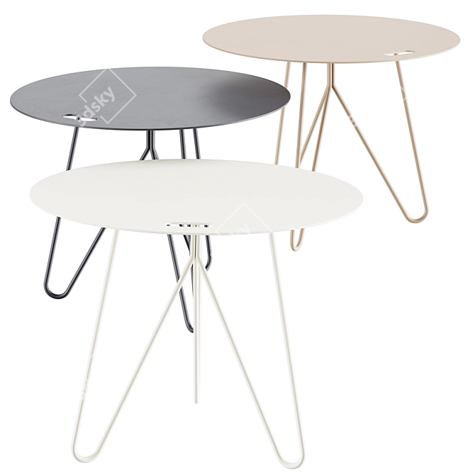 Modern Round Center Table, Ø50cm 3D model image 1